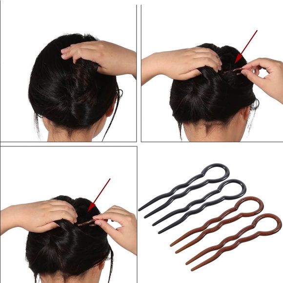 Retro Hair Clip CHIGNON Ladies Hair Pin Styling yesPlastic Stick with Crystals - Picture 8 of 10